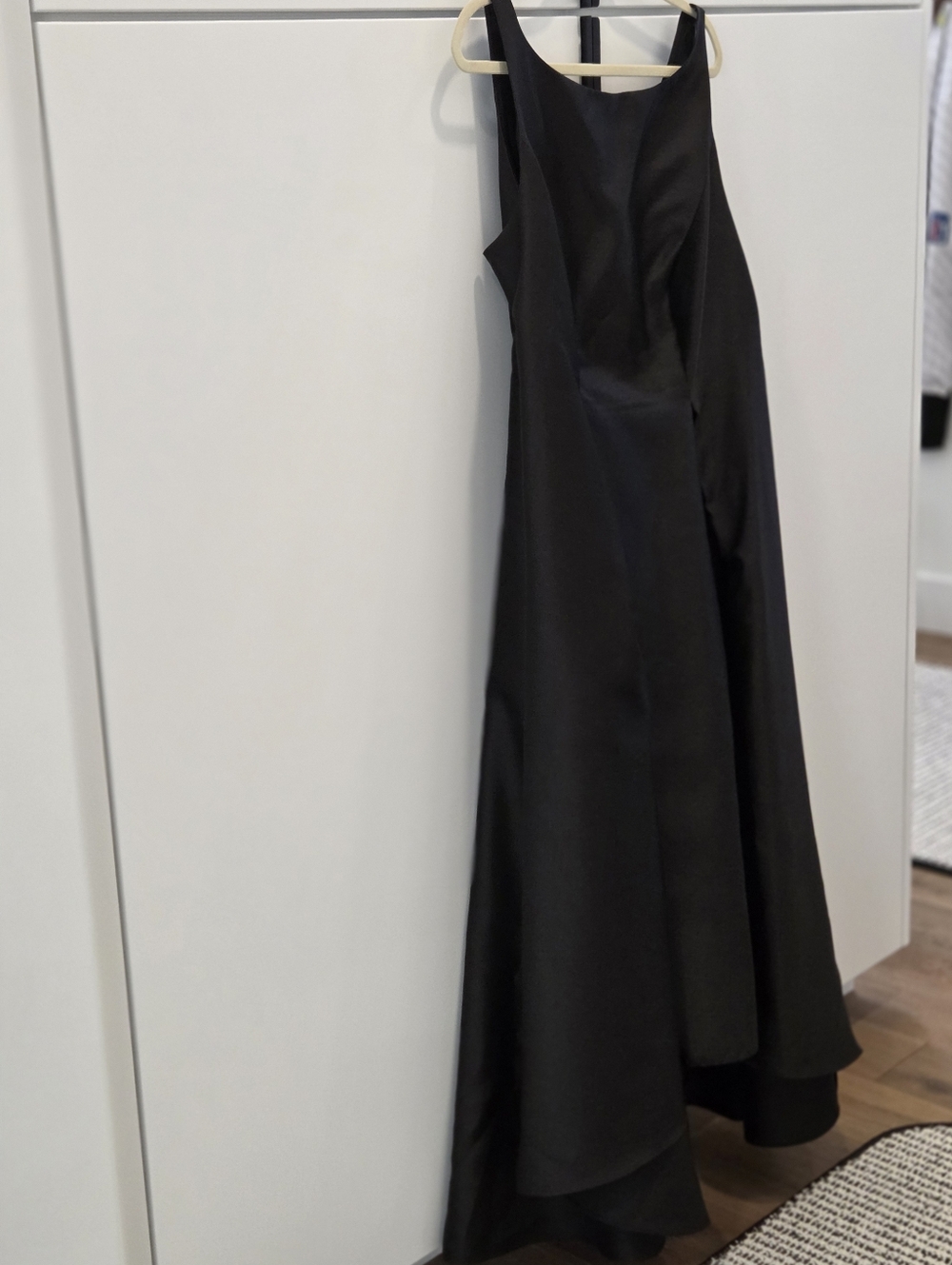 Adrianna Papell Black Sleeveless High Low Evening Gown - Elegant Long Dress